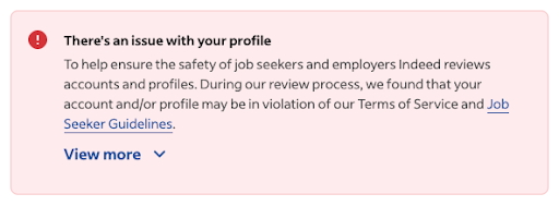 Red banner on profile